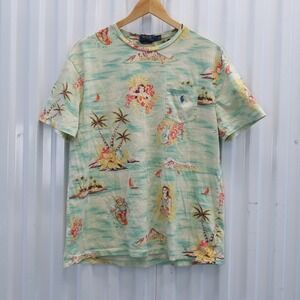 Polo Ralph Lauren Men's Classic Fit Hawaiian T-Shirt All Around Graphic Size L